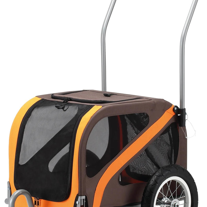 Blue bird bicycle dog cart mini mini dog trailer 12 brown orange-0