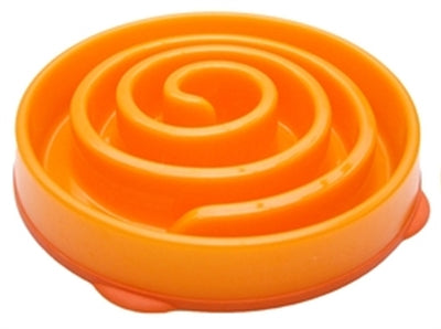 Imp slo-bowl feeder mini coral spiral orange-0