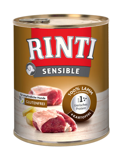 Hundenassfutter Dose Sensible Lamm & Kartoffeln 800g, 6er Pack – Rinti