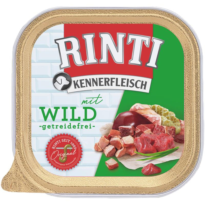 Hundenassfutter Schale Kennerfleisch mit Wild 300g, 9er Pack – Rinti