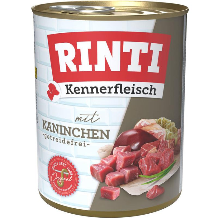 Hundenassfutter Kennerfleisch Kaninchen, 12er Pack – Rinti