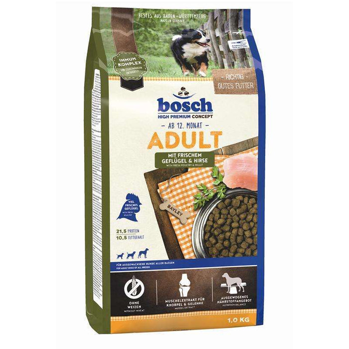 Hundetrockenfutter Adult Geflügel & Hirse – Bosch