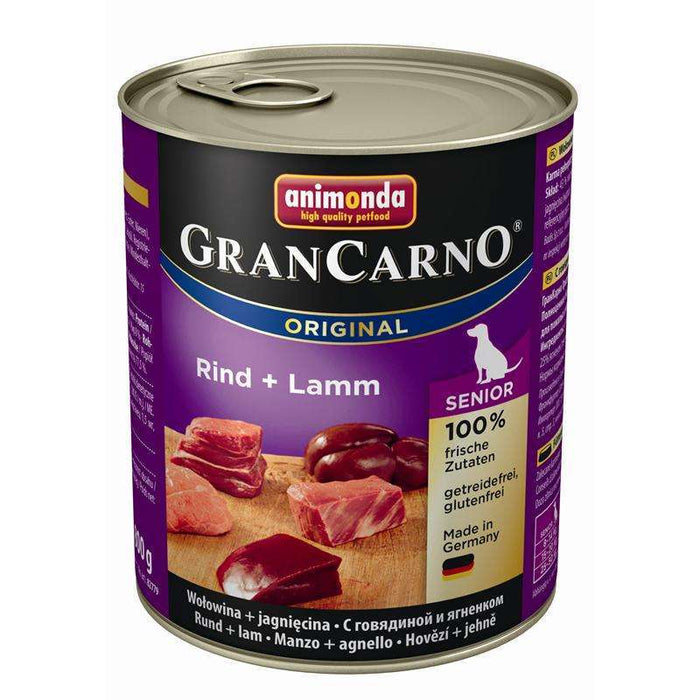 Hundenassfutter Dose GranCarno Senior Rind & Lamm 800g, 6er Pack – Animonda Dog