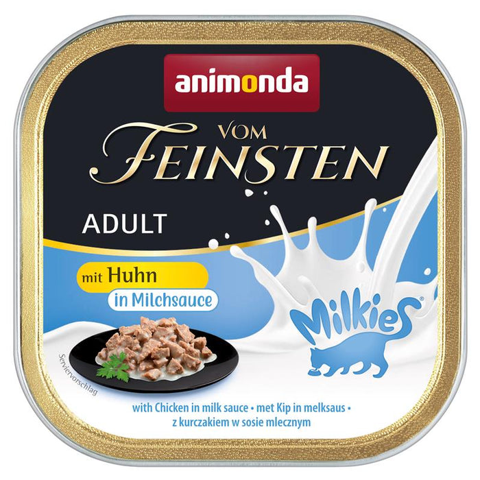 Katzennassfutter vom Feinsten Milkies Huhn in Milchsauce 100g, 32er Pack – Animonda Cat