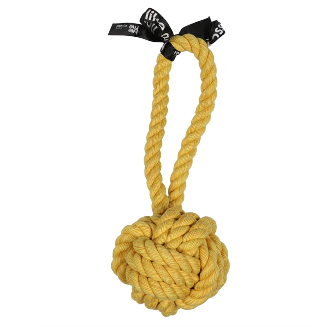 Hundeball – mit Schlaufe gelb, 25x9x9cm