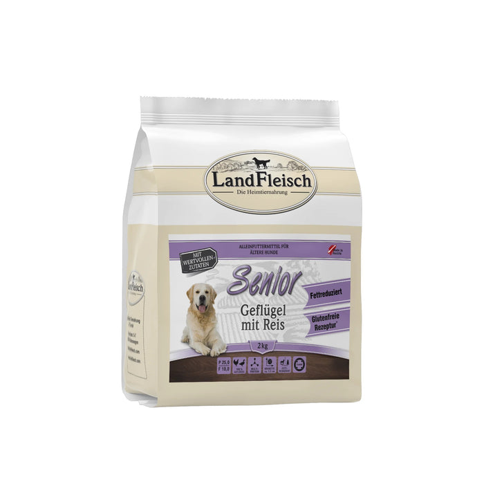 Hundetrockenfutter Dog Senior Geflügel mit Reis – Landfleisch
