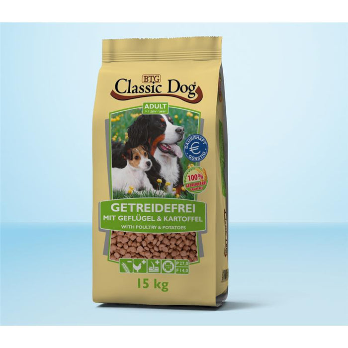 Hundetrockenfutter Geflügel & Kartoffel getreidefrei 15kg – Classic Dog