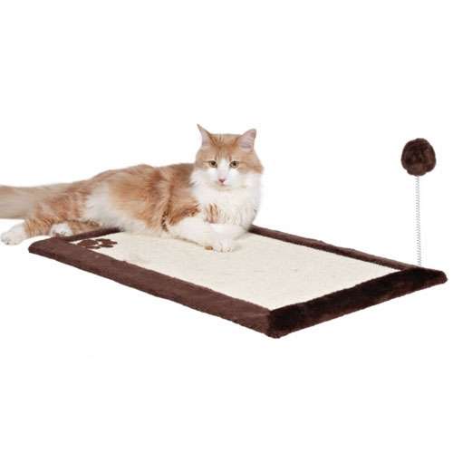 Kratzmatte für Katzen – mit auf Feder