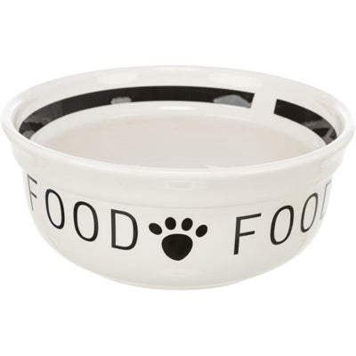 Trixie dog food bowl ceramic white black-0