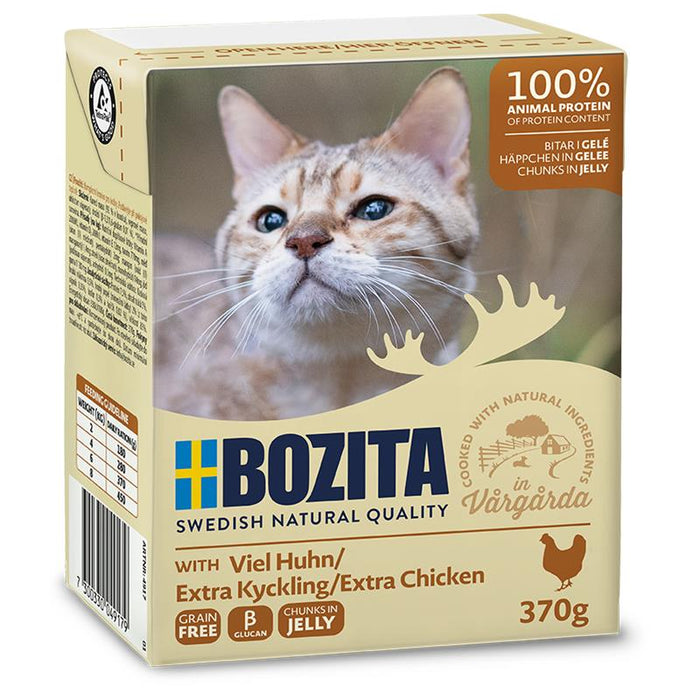 Katzennassfutter Tetra Recard Häppchen in Gelee mit viel Huhn 370g, 6er Pack – Bozita Cat