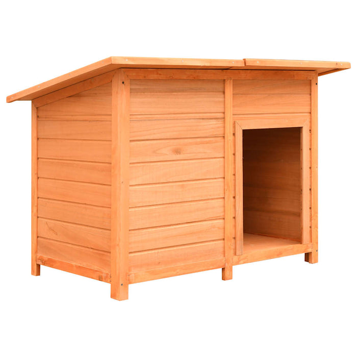 Vidaxl dog kennel 120x77x86 cm solid pinewood and firewood-0