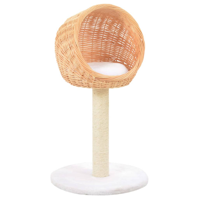 Vidaxl cat scratching post with sisal scratching post natural willow wood-0