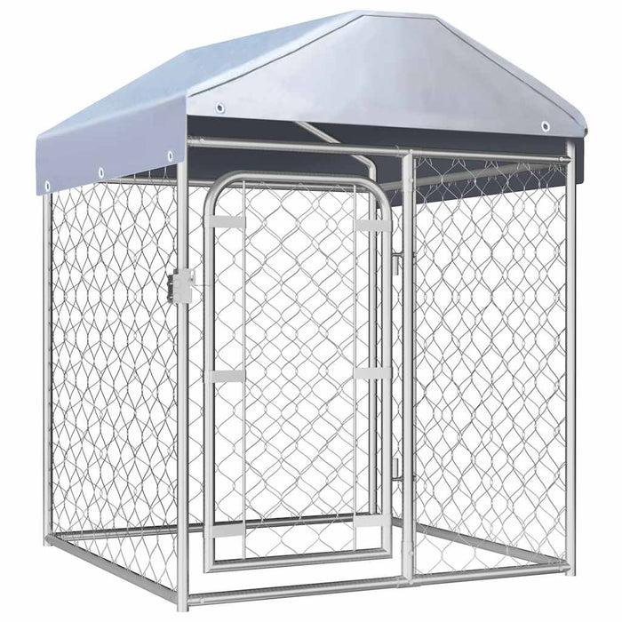 Vidaxl Outdoor Dog Kennel with Roof 100x100x125 cm-0