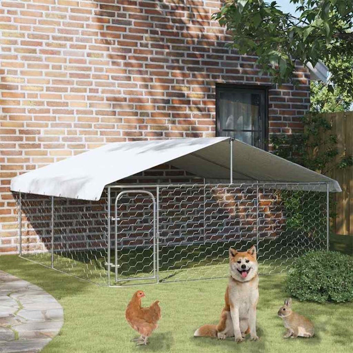 Vidaxl dog kennel with roof 300x300x150 cm-0