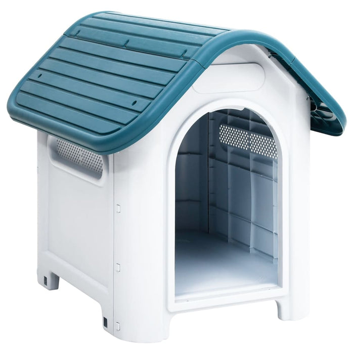 Vidaxl dog kennel 59x75x66 cm polypropylene blue-0