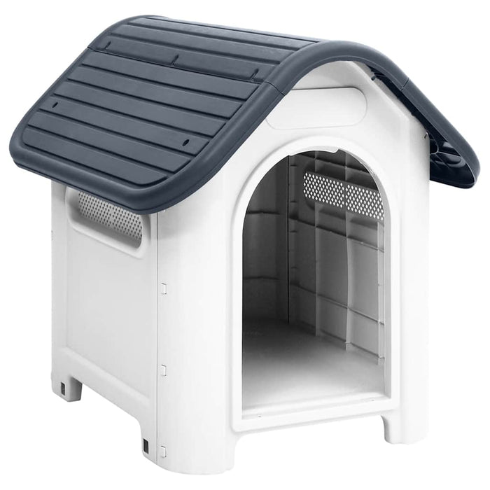 Vidaxl dog kennel grey 59x75x66 cm polypropylene-0