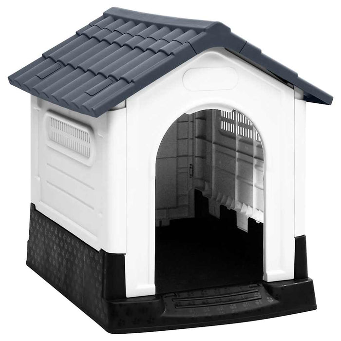Vidaxl dog kennel grey 57x68x66 cm polypropylene-0