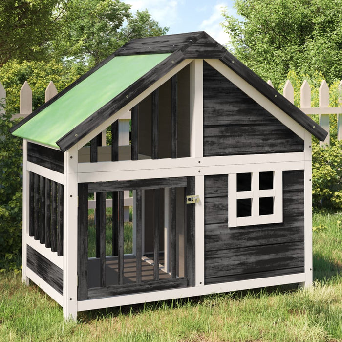 Vidaxl Dog Kennel 96x60.5x87 cm Solid Pinewood Grey-0
