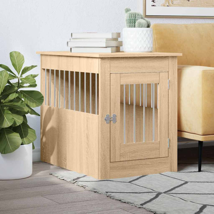 VidaXL Hondenbench 55 x 80 x 68 cm bewerkt hout sonoma eikenkleurig-0