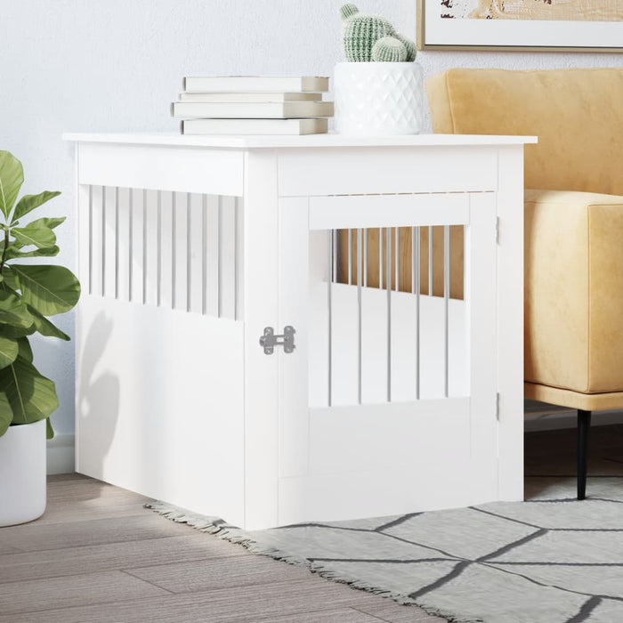 Vidaxxl dog crate 64.5x80x71 cm engineered wood white-0
