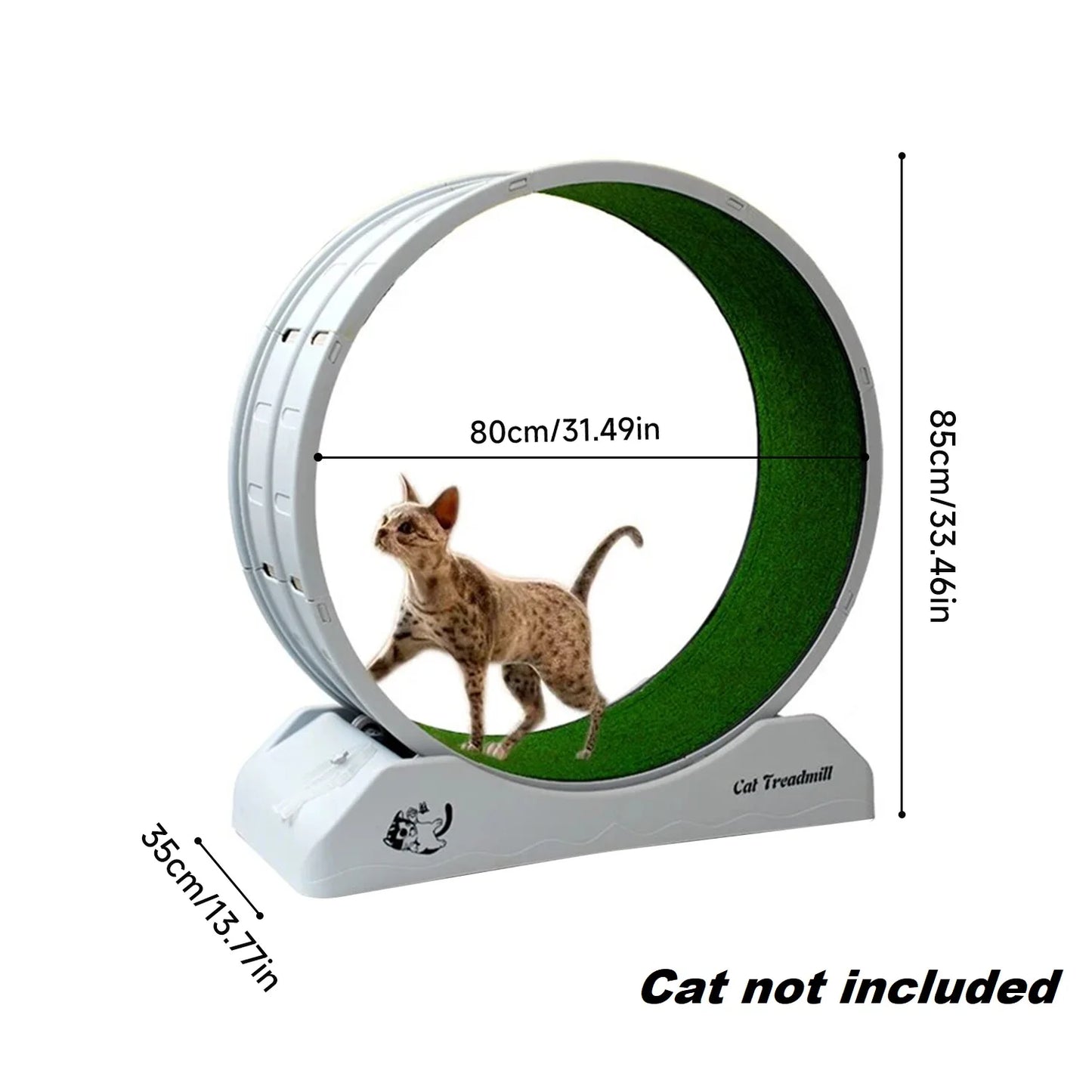 Silent Cat Running Wheel Treadmill Toy with Scratcher Board,Cat Exercise Roller Frame,Pet Fitness Climbing Toy, 80×35×85cm Gray