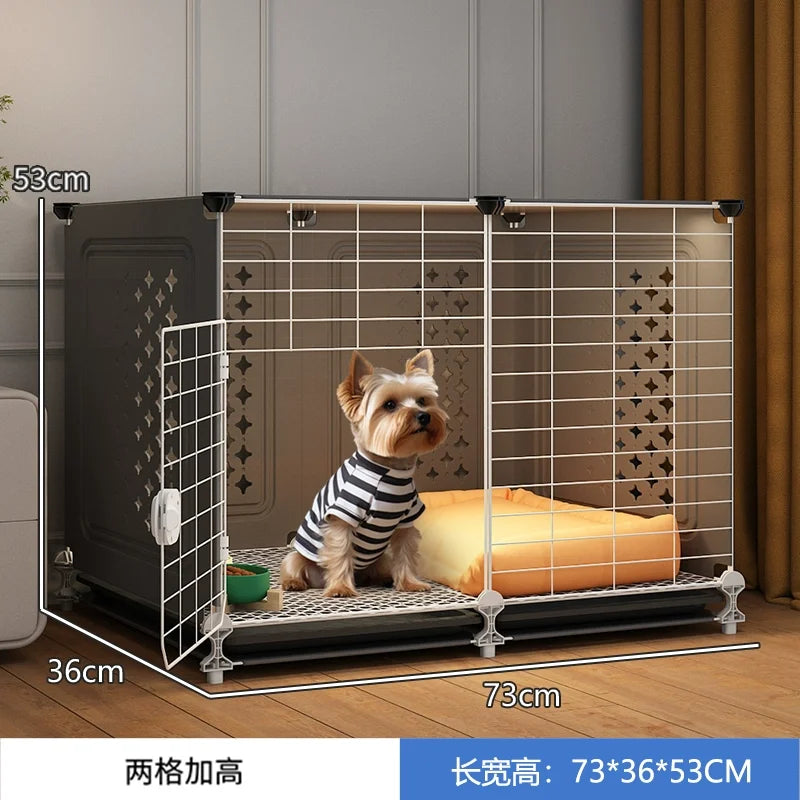 Small Medium Dog Cage for Teddy Bichon Pet House with Sleeping Area One Room One Toilet Design for Puppies Removable Tray Kennel