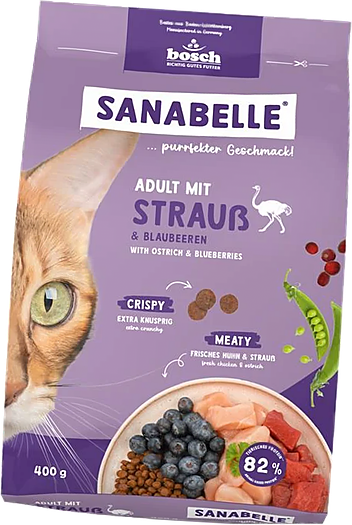 Katzentrockenfutter Adult mit Strauß | Sanabelle