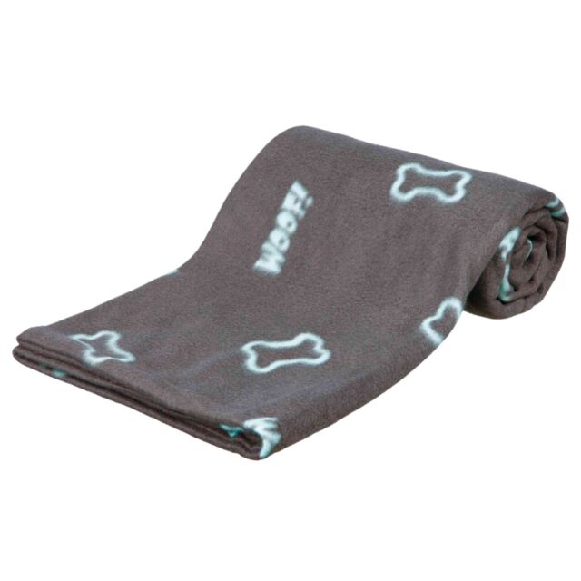 Fleecedecke für Hunde – Barney Knochenmotiv, 150 x 100 cm, Taupe