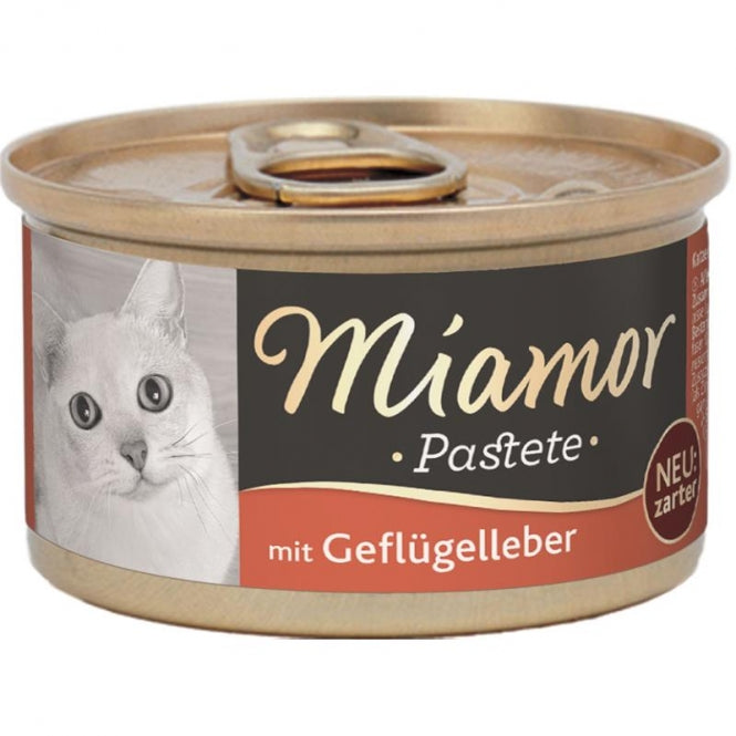 Katzennassfutter – Miamor Pastete Geflügelleber 85g, 12er Pack