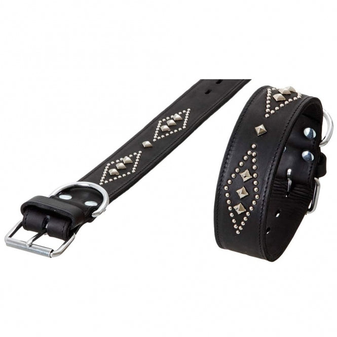 Hundehalsband – RONDO doubliert mit Ziernieten
