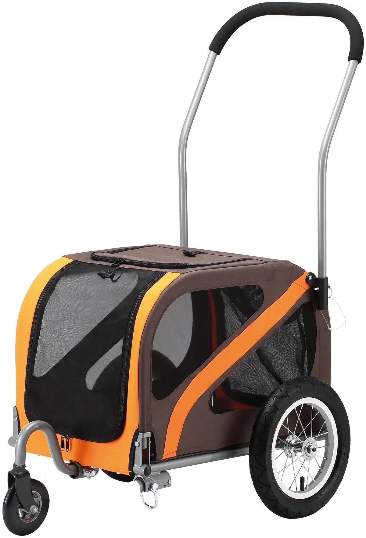 Blue bird bicycle dog cart mini mini dog trailer 12 brown orange-0