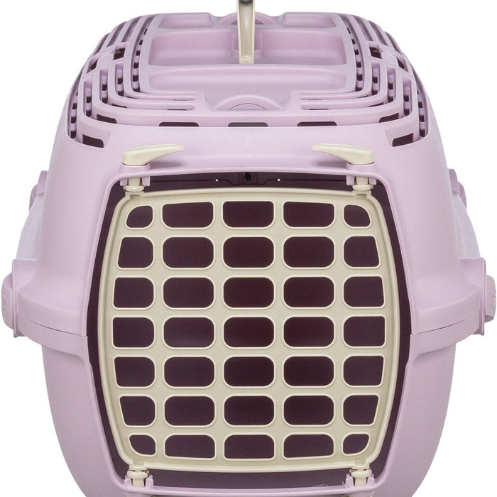 Trixie travel basket - pink, suitable for up to 6 kg - 48x30x32 cm, handle and twist closure