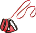 Flamingo Katzengeschirr-Set – Rot-Schwarz, 120cm x 15mm