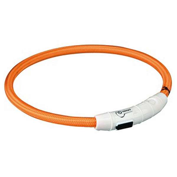 Leuchtring für Hunde – Flash USB Orange