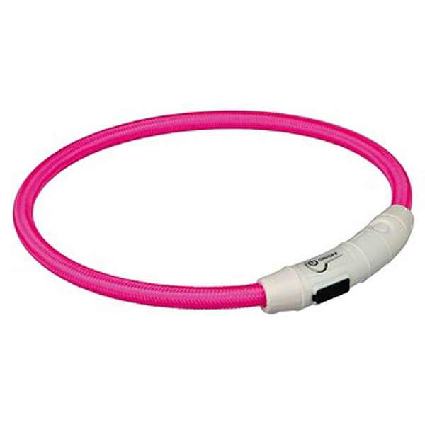 Leuchtring für Hunde – Flash USB Pink