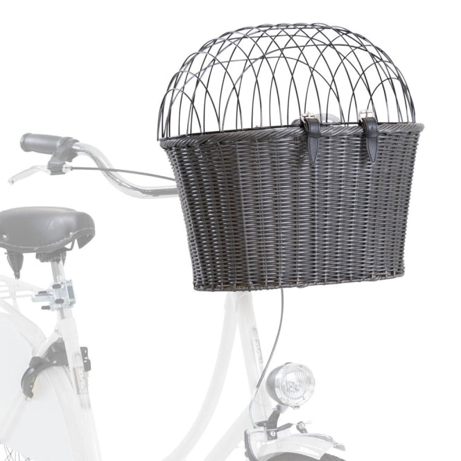 Front-Fahrradkorb für Hunde – aus Polyrattan