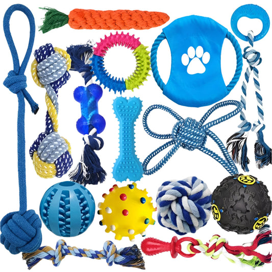 Hunde-Kauspielzeug-Set, 15-teilig