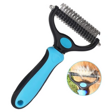 Pet Grooming Brush – Double-Sided Deshedding & Dematting Undercoat Rake for Dogs & Cats
