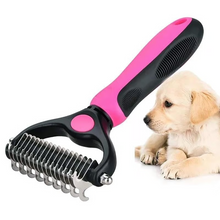 Pet Grooming Brush – Double-Sided Deshedding & Dematting Undercoat Rake for Dogs & Cats