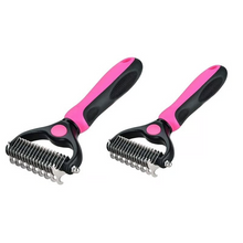 Pet Grooming Brush – Double-Sided Deshedding & Dematting Undercoat Rake for Dogs & Cats