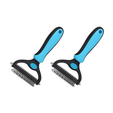 Pet Grooming Brush – Double-Sided Deshedding & Dematting Undercoat Rake for Dogs & Cats