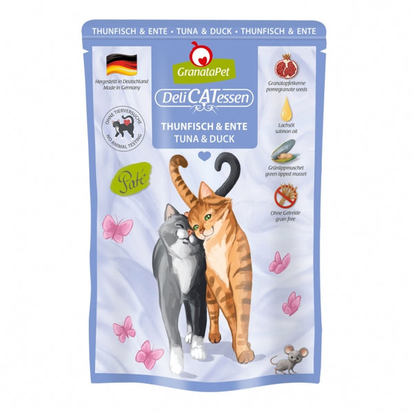 Katzennassfutter – Delicatessen Thunfisch & Ente 85 g