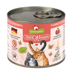 Katzennassfutter – Delicatessen Dose Pute & Shrimps, 6er Pack