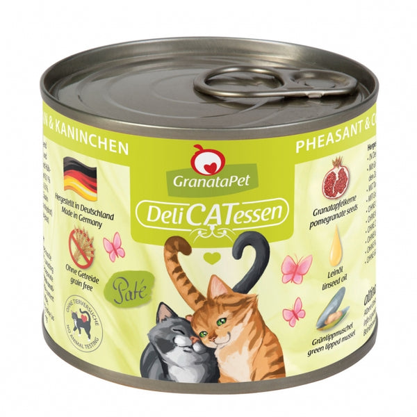 Katzennassfutter – Delicatessen Dose Fasan & Kaninchen, 6er Pack