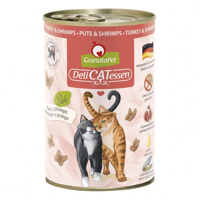 Katzennassfutter – Delicatessen Dose Pute & Shrimps, 6er Pack – Bild 2