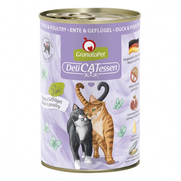 Katzennassfutter – Delicatessen Dose Ente & Geflügel, 6er Pack