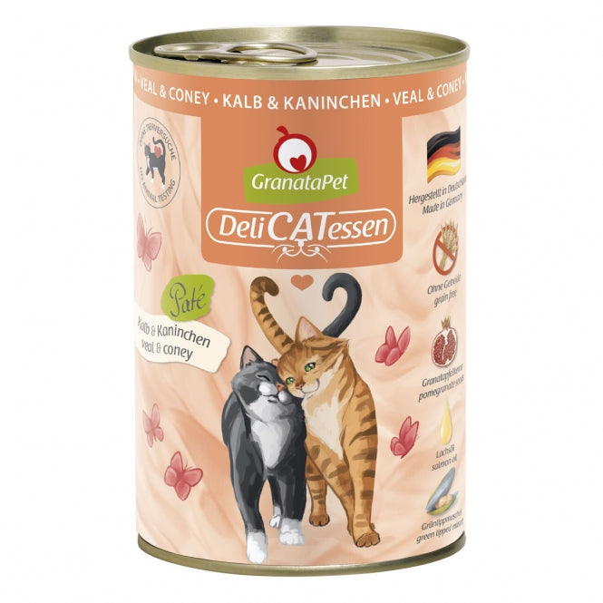 Katzennassfutter – Delicatessen Dose Kalb & Kaninchen, 6er Pack – Bild 2