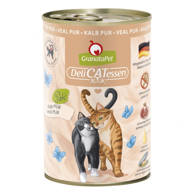 Katzennassfutter – Delicatessen Dose Kalb PUR, 6er Pack