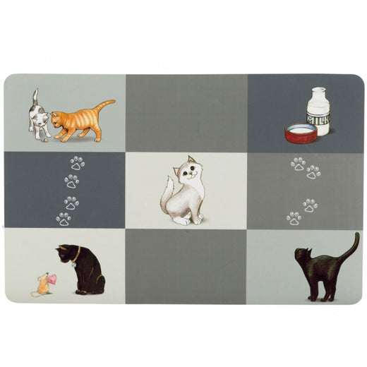 Napfunterlage für Katzen – Patchwork Cat, 44 × 28 cm
