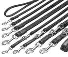 Büffelleder-Leine für Hunde – BUFFALO KROKO Schwarz, 18 mm, 100 cm